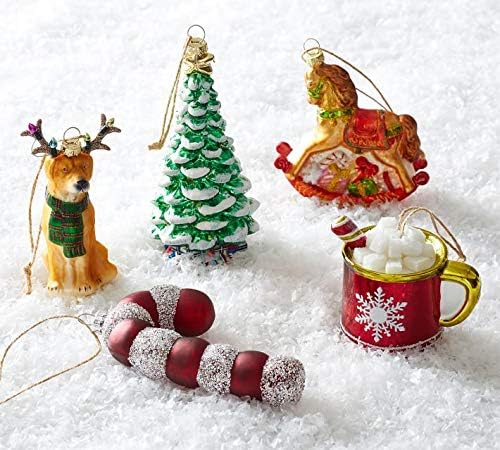 Топло чоколадо стакло од жива Божиќна украс грнчарски штала секоја од нив