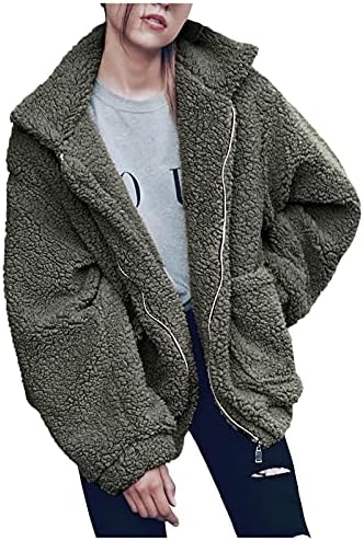 Зимски спортски лаптол, буги палто, женски преголеми џебни палта со долги ракави дебела обична цврста боја топла топла топла