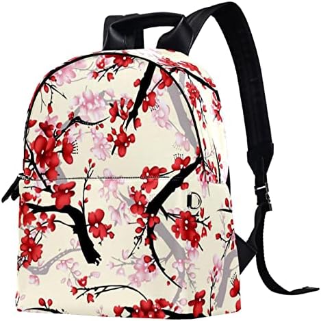 TBOUOBT кожен ранец за патување со лесен лаптоп лесен ранец за жени мажи, цвеќиња црвен цвет цветно гроздобер
