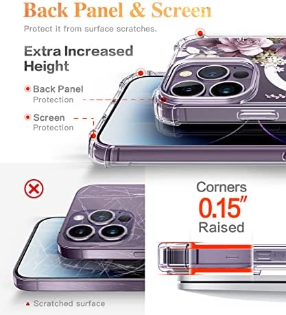 Gviewin за Iphone 14 Pro Max Случај Компатибилен Со MagSafe, [Заштитник На Екранот + Заштитник На Објективот На Камерата] [Mil-Одделение