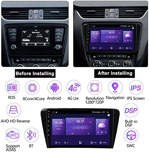 Андроид 11 2 Дин Автомобил Радио Со Bluetooth 10 Во Екран На Допир За Folkswagen-Skoda-Октавија 2013-2018 Mp5 Мултимедијални Видео Плеер Поддршка Carplay FM AM RDS Gps Контрола На Воланот, M700s