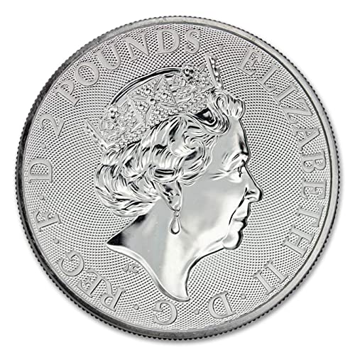 2023 1 мл Британска Сребрена Британска Монета Од Кралската Нане Брилијантна Нециркулирана Со Сертификат за Автентичност фунти 2 БУ