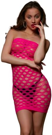 Toytem секси мрежен фустан за долна облека улога игра babydoll fishnet облека еротски костум секс костум откачен каросерија една големина