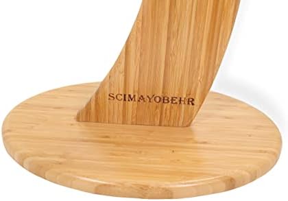 Дрвениот држач за гитара Scimayobehr - Направено со автентичен бамбус - за акустичен, електричен, класичен, укулеле и бањос - влошки што