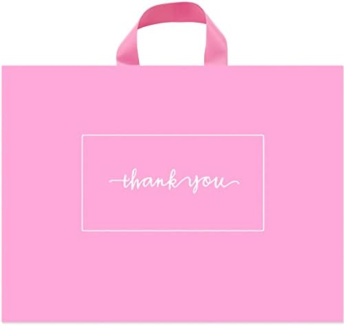 Sosfkim розов благодарам торби за деловни мали 50 парчиња 17x16in Ви благодариме на столбовите за производи Масовно - Дополнително дебели 2,76