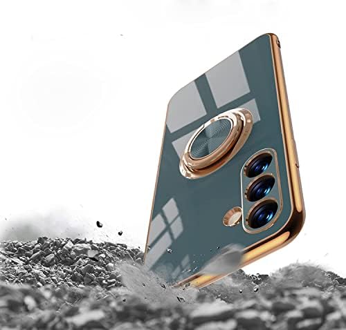 Case Galaxy A14 5G [со 360 ° Kickstand] Електропликација Технологија Поддршка магнетна монтажа на магнетски автомобил, компатибилен со Samsung