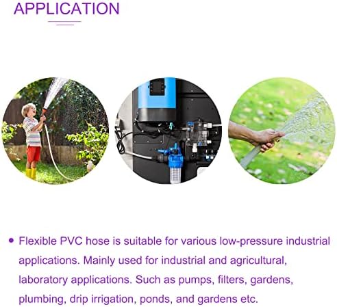 Dmiotech 4mm ID 6mm OD чиста PVC цевка Флексибилно транспарентно црево винил цевки за градинарска вода цевка, цевка за масло од воздух, должина од 2,5м
