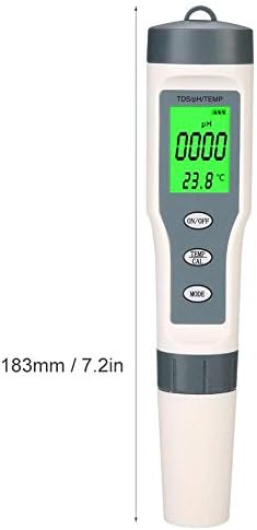 FDIT дигитален тестер за квалитет на вода за вода PH TDS и мерач на температура 3 во 1 идеален мерач на тестер за вода за аквариуми