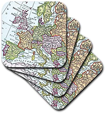 3дроза Гроздобер Европска Карта На Западна Европа-Велика БРИТАНИЈА Велика Британија Франција Шпанија Италија Итн-Ретро Географија Патување-Меки
