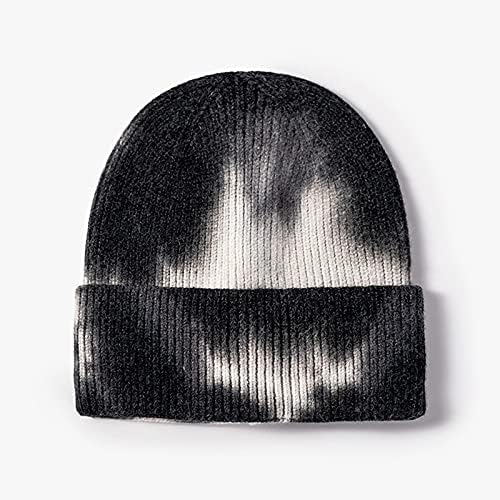 Rongxi Woolen Knated Unisex Casual Targe Tie-Dye Outdoor Hat Hat Printed Baseball Caps Бејзбол пакет црна