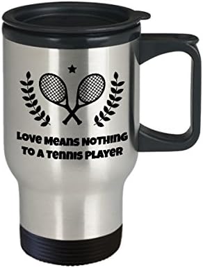 Тениска кафе за патување со кафе Најдобро смешно уникатно тенисерка чаша чај совршена идеја за мажи жени loveубов не значи ништо за