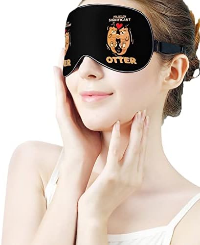 Симпатична море Отер печатена маска за очи за очи мек капаче за очи со прилагодлива лента за ноќни очила за очила за мажи за мажи жени