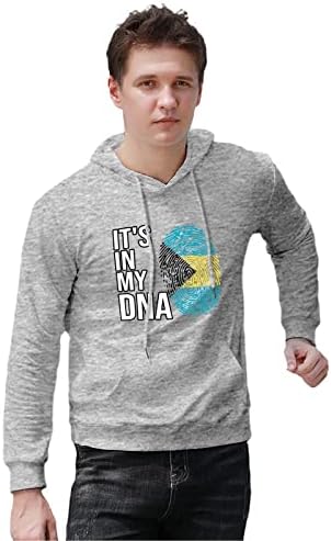 Тоа Е Во Мојата ДНК Знаме На Бахамите Машки Дуксери Со Долги Ракави Пуловер Џемпер Дуксер Со Џеб