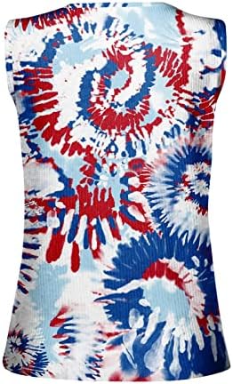 Кцјгикпок Чипка Топ Жените Денот На Независноста Американски Знаме Печатење Без Ракави Врвна Мода Секојдневна Плетена Кошула Елек