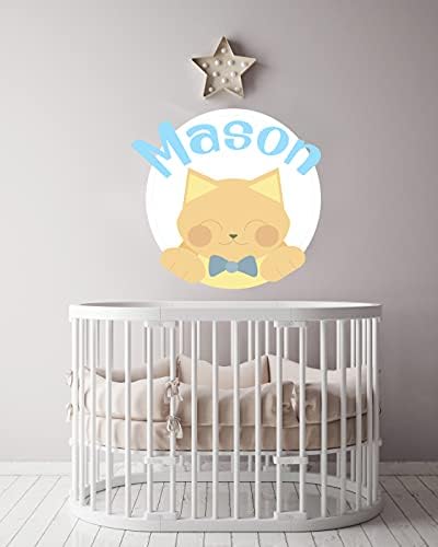 Прилагодено бебе име wallид Декл - бебе мачка за момче/девојчиња wallид Деклас за расадник спална соба загробана декорација