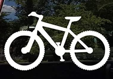 Планински велосипед Деклас на отворено надолу MTN | Бело | Направено во САД со стап ова! | Налепница за прозорци за автомобили или камиони,