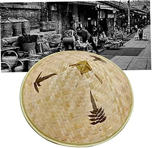Аеиофу ретро кинески бамбус ратан рибарска капа рачно изработена ткаени корпа капа природно шупливо решетка бамбус плетенка капа