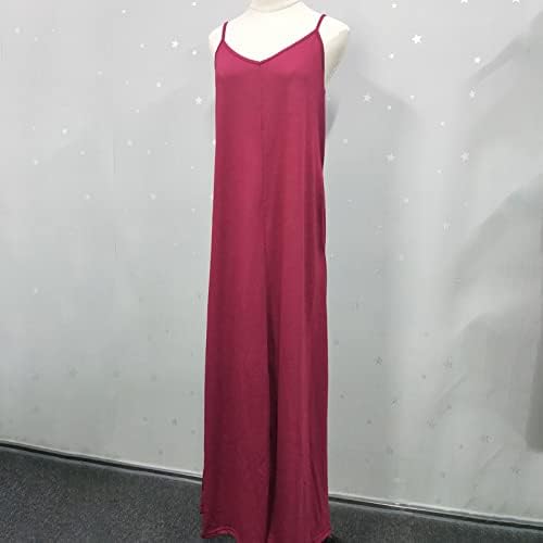 Miashui Casual Short Christ Fuse Chartенски цврст боја Labe џеб со долги здолништа фустан секси суспензија жени макси фустани за