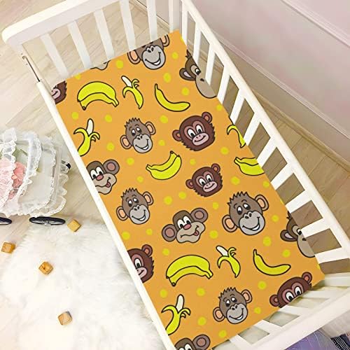 Umiriko Cute Monkey Pack n Play Baby Play Playard Sheets, Mini Crib Sheet for Boys Girls Player Matteress Cover 20245706