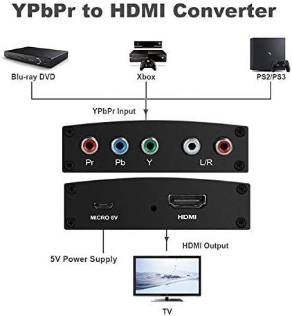 4k@60hz HDMI Switch € со 3.9 FT HDMI Кабел q и YPbPr До HDMI Coverter + R/L