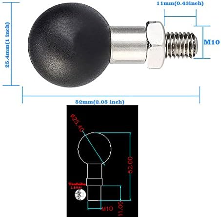 Компатибилен со топката за монтирање на RAM, двете страни се префрлаат на дупката за завртки со завртка за главата на топката со една точка