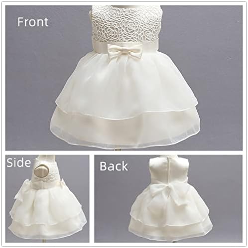 Бебешки фустан за крштевање бебе девојки руфли чипка здолниште за крштевање посветеност благослов наметка цвет девојки фустани без ракави