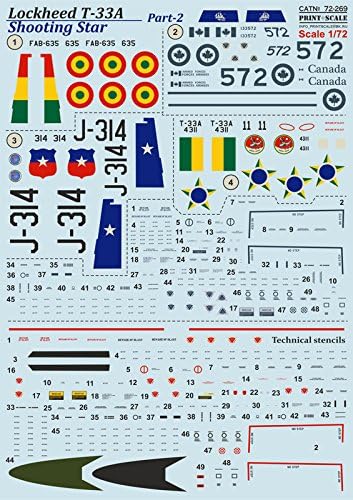 Decal for Lickheed T-33A Shooting Star, Дел 2 1/72 Скала за печатење 72-269