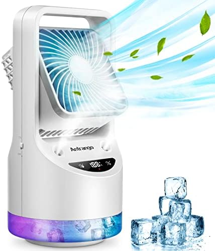 Преносен вентилатор за климатик, ладилник за воздух што може да се надополнува со ароматерапија, навлажнувач, прилагодливи сечила на вентилаторот