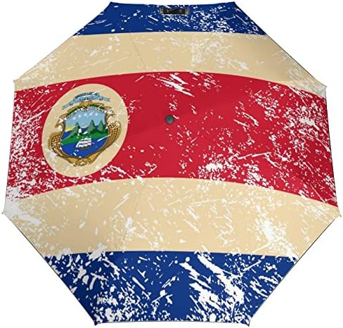 Костарика Ретро Знаме 3 Пати Авто Отвори Затвори Анти-УВ Чадор Патување Чадор Преносни Летни Чадори