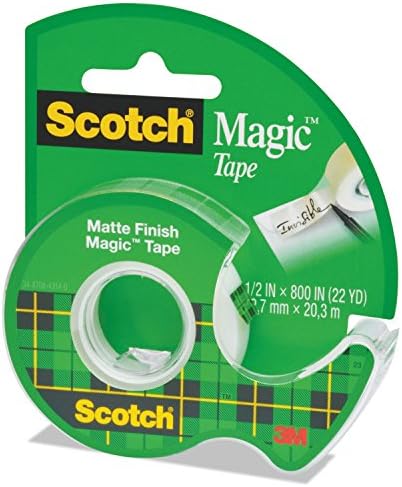 Scotch 119 магична лента во рачен диспензер, 1/2-инчен x 800-инчен, 1-инчен јадро, јасно