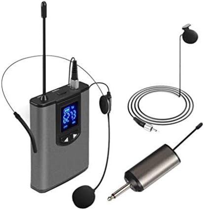 UXZDX UHF преносни слушалки/лавалиер лапел микрофон со BODYPACK предавател и приемник 1/4 инчен излез, изведувач во живо