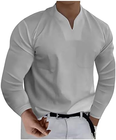 Менси кошули случајна стилска обична цврста боја на џентлменска деловна маица со долг ракав на џентлмен
