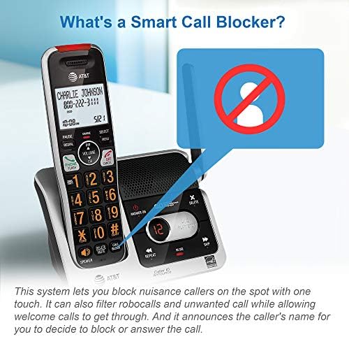 AT&T CL2940 CORDED THENGE, BLACK & BL102 DECT 6.0 без безжичен телефон за дома со машина за одговарање, блокирање на повици, најавувач