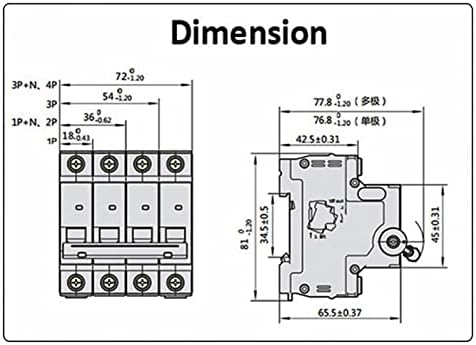 Makee 1/2/3/4 Пол DIN DIN Rail Mini Circuit Breaker домаќинство за дистрибуција на воздухот Механичка опрема моторна заштита на моторната