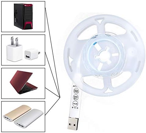 Паметни LED Ленти Светла, 1M 5050 USB Напојува Осветлување Боја Менување На Лед Ленти со 3 Копчиња Контрола За Дома, Спална Соба, Кујна,