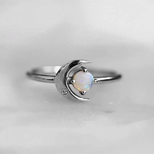 Прстени за свадба и ангажман прстени со дијамантски нараквици прстен месечина дами креативно цирконски декорација