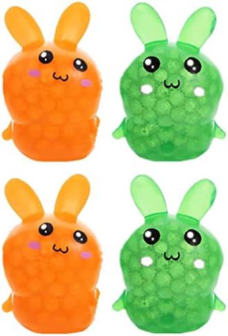Викаски 4 парчиња зајаци стискаат топки играчка 2023 кинески новогодишно зајаче сензорни топки рака фидгетски играчки Година на забавата