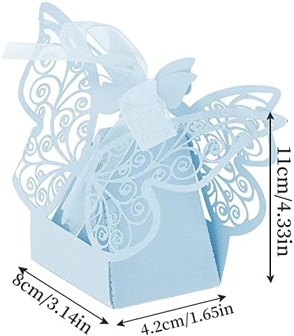 100 парчиња свадба Поволна шеќер чоколади кутии пеперутка шуплива бонбона кутија кутии за подароци за свадбени невестински роденденски