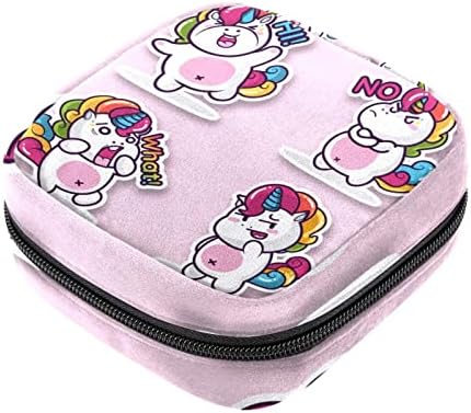 Розови зајаци санитарна торба за складирање на салфетка за девојчиња, преносни влошки за први периоди торбички тампони држачи за девојки