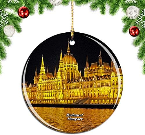 Неделано Унгарија Будимпешта ноќ Божиќна Божиќна украс украс Декорација за виси приврзоци Декор на градски патувања со сувенири