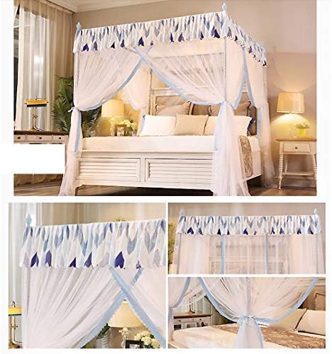 ASDFGH криптирање слетување принцеза кревет крошна, европски стил 4 агли по кревет крошна завеси Детска комарци за мрежи, три отвори-Д