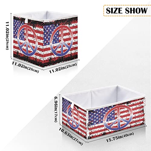 Американско Знаме Симбол На Мирот Коцка За Складирање Корпи Склопувачки Корпи За Складирање Водоотпорна Корпа За Играчки За Коцки Организаторски