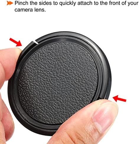 Капа на леќи со фотоапарати Патикил, 2 пакувања странични капаци на предната леќа со крпа за чистење на микрофибер за универзални леќи DSLR на