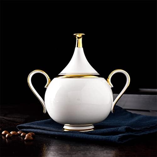 Trexd 15 парчиња коска од кинески кафе сет бело злато порцелан чај постави напредни саксија чаша керамичка кригла шеќер сад кремер чајник