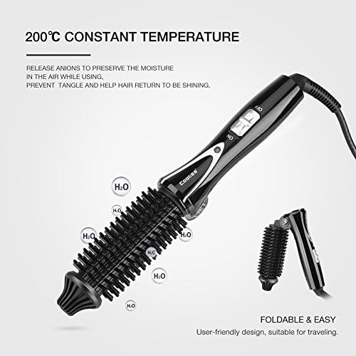 GotoTop виткање железо виткач на коса, четка за фен за коса топол воздух затегнувач Функција за виткање на анти-скалд инстант загревање на