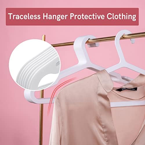 Хангер за палто Хваџан 30 пакет, закачалки за заштеда на простор 16,7 вметнува бели пластични закачалки за облека за облеки издржливи и тенки