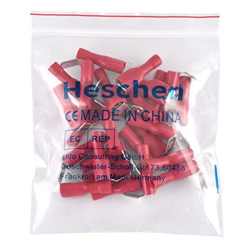 Heschen Piggyback Spade Crimp Termin Connell 0.5-6.0mm², 22-10 AWG, црвена, 25 парчиња