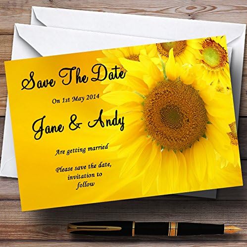Сончогледи персонализирана свадба Зачувај ги картичките за датуми