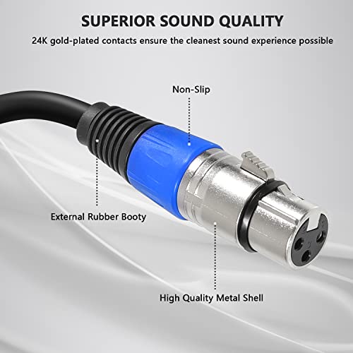 Xiuzen xlr y-splitter кабел, двојна женска XLR до машки XLR Y- Аудио адаптер за засилувачи, звучници, миксери -1,5 стапки