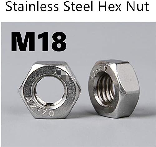 Zhengguifang трајни 10 парчиња/лота метричка нишка DIN934 M18 304 Не'рѓосувачки челик хексадеци